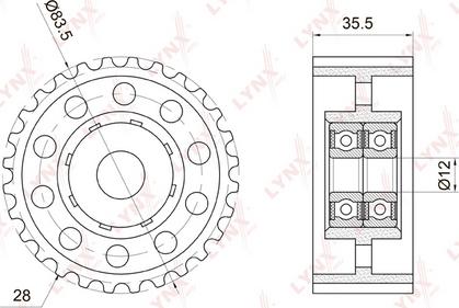 LYNXauto PB-3038 - Poulie renvoi / transmission, courroie de distribution cwaw.fr