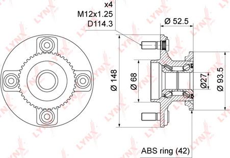 LYNXauto WH-1459 - Kit de roulements de roue cwaw.fr