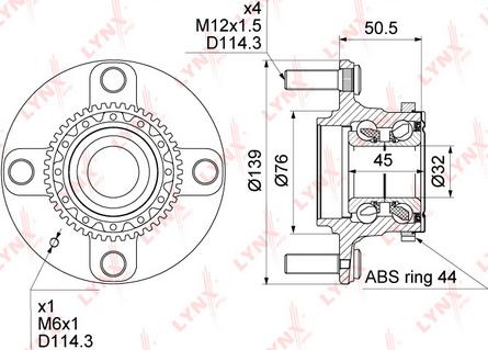 LYNXauto WH-1199 - Kit de roulements de roue cwaw.fr