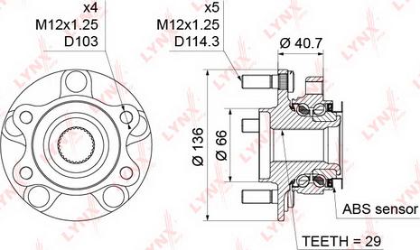 LYNXauto WH-1196 - Kit de roulements de roue cwaw.fr