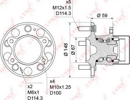 LYNXauto WH-1240 - Kit de roulements de roue cwaw.fr