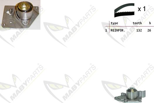 Mabyparts OBKWP0094 - Pompe à eau + kit de courroie de distribution cwaw.fr