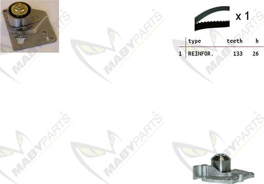 Mabyparts OBKWP0091 - Pompe à eau + kit de courroie de distribution cwaw.fr