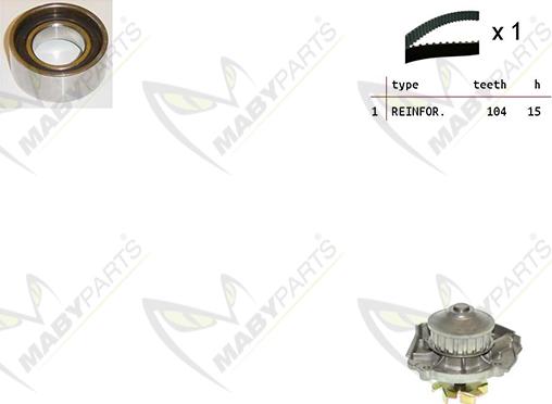 Mabyparts OBKWP0093 - Pompe à eau + kit de courroie de distribution cwaw.fr