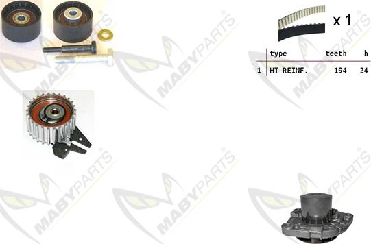 Mabyparts OBKWP0054 - Pompe à eau + kit de courroie de distribution cwaw.fr