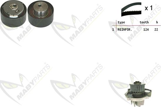 Mabyparts OBKWP0055 - Pompe à eau + kit de courroie de distribution cwaw.fr