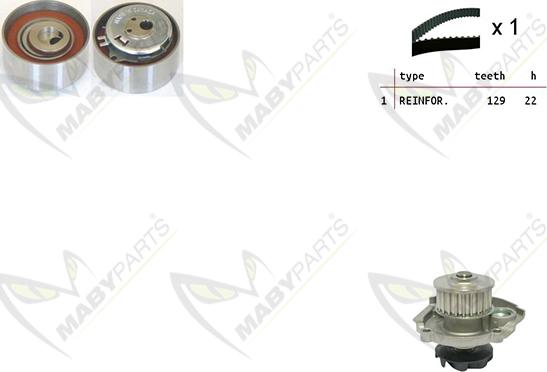 Mabyparts OBKWP0050 - Pompe à eau + kit de courroie de distribution cwaw.fr