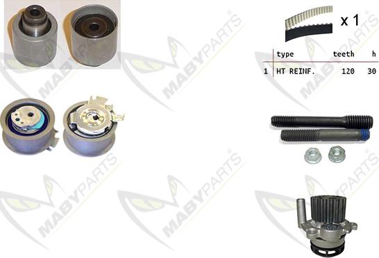 Mabyparts OBKWP0064 - Pompe à eau + kit de courroie de distribution cwaw.fr