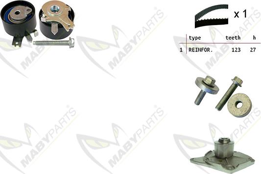 Mabyparts OBKWP0061 - Pompe à eau + kit de courroie de distribution cwaw.fr