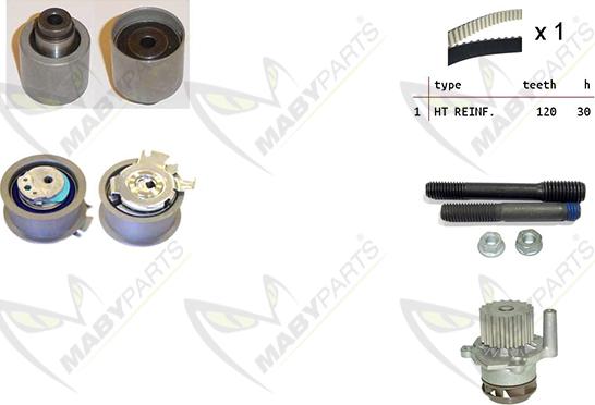 Mabyparts OBKWP0062 - Pompe à eau + kit de courroie de distribution cwaw.fr