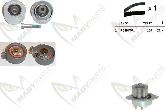 Mabyparts OBKWP0089 - Pompe à eau + kit de courroie de distribution cwaw.fr