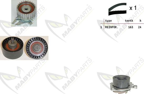 Mabyparts OBKWP0088 - Pompe à eau + kit de courroie de distribution cwaw.fr