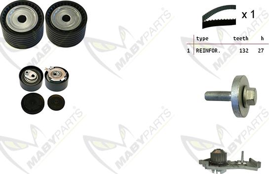 Mabyparts OBKWP0070 - Pompe à eau + kit de courroie de distribution cwaw.fr