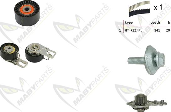 Mabyparts OBKWP0140 - Pompe à eau + kit de courroie de distribution cwaw.fr