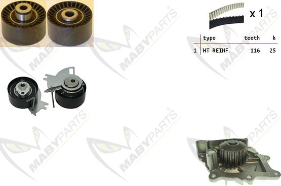 Mabyparts OBKWP0141 - Pompe à eau + kit de courroie de distribution cwaw.fr