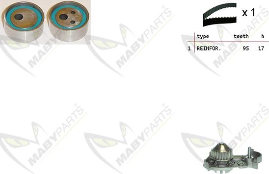 Mabyparts OBKWP0147 - Pompe à eau + kit de courroie de distribution cwaw.fr