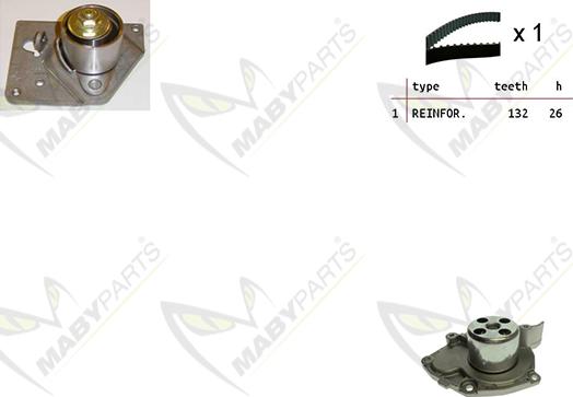 Mabyparts OBKWP0154 - Pompe à eau + kit de courroie de distribution cwaw.fr