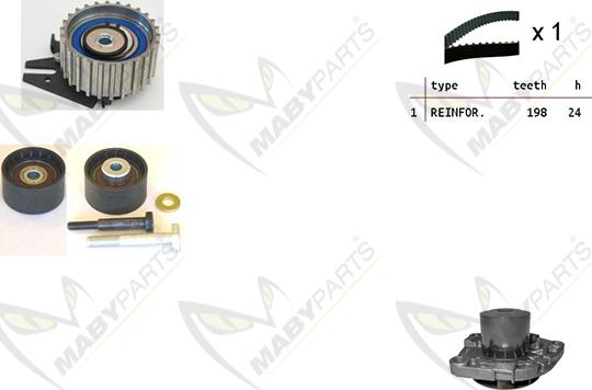 Mabyparts OBKWP0155 - Pompe à eau + kit de courroie de distribution cwaw.fr