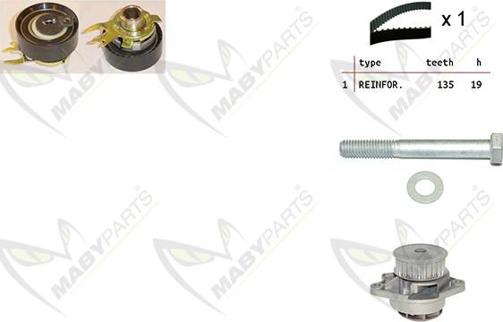 Mabyparts OBKWP0151 - Pompe à eau + kit de courroie de distribution cwaw.fr