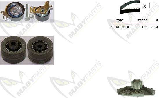 Mabyparts OBKWP0158 - Pompe à eau + kit de courroie de distribution cwaw.fr