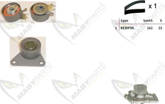 Mabyparts OBKWP0153 - Pompe à eau + kit de courroie de distribution cwaw.fr