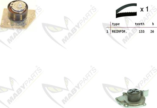 Mabyparts OBKWP0165 - Pompe à eau + kit de courroie de distribution cwaw.fr