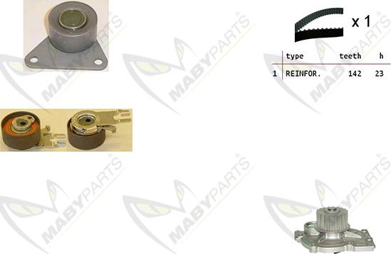 Mabyparts OBKWP0166 - Pompe à eau + kit de courroie de distribution cwaw.fr