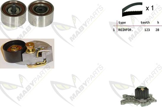 Mabyparts OBKWP0160 - Pompe à eau + kit de courroie de distribution cwaw.fr