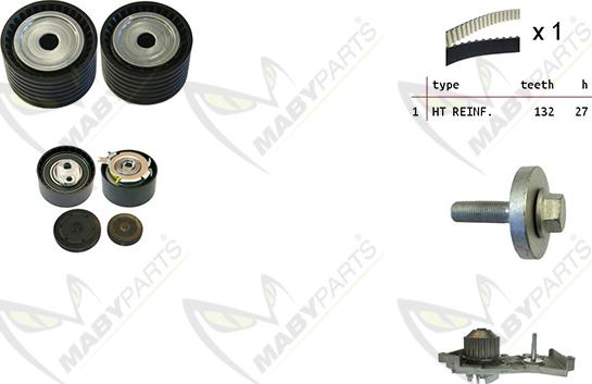 Mabyparts OBKWP0162 - Pompe à eau + kit de courroie de distribution cwaw.fr