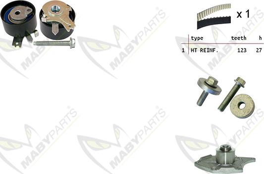 Mabyparts OBKWP0104 - Pompe à eau + kit de courroie de distribution cwaw.fr