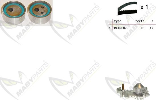 Mabyparts OBKWP0108 - Pompe à eau + kit de courroie de distribution cwaw.fr