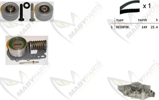 Mabyparts OBKWP0103 - Pompe à eau + kit de courroie de distribution cwaw.fr