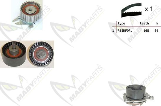 Mabyparts OBKWP0114 - Pompe à eau + kit de courroie de distribution cwaw.fr