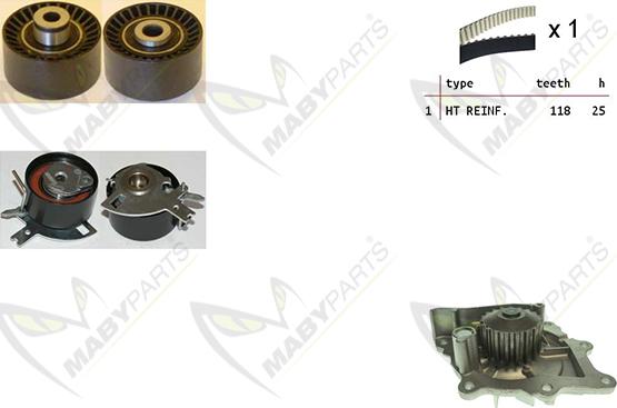 Mabyparts OBKWP0116 - Pompe à eau + kit de courroie de distribution cwaw.fr