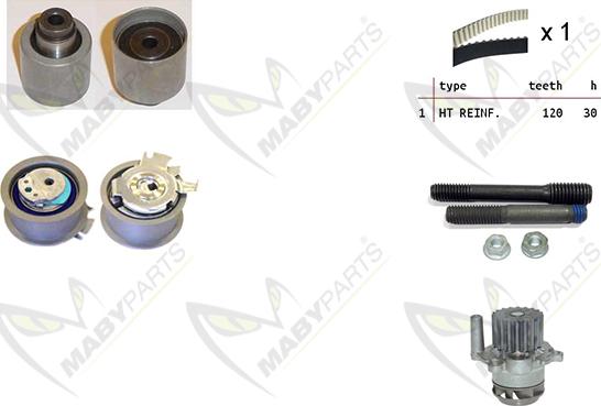 Mabyparts OBKWP0110 - Pompe à eau + kit de courroie de distribution cwaw.fr