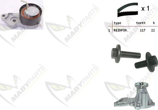 Mabyparts OBKWP0111 - Pompe à eau + kit de courroie de distribution cwaw.fr