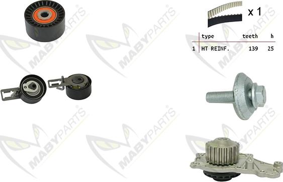 Mabyparts OBKWP0139 - Pompe à eau + kit de courroie de distribution cwaw.fr