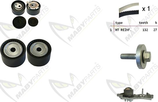 Mabyparts OBKWP0130 - Pompe à eau + kit de courroie de distribution cwaw.fr