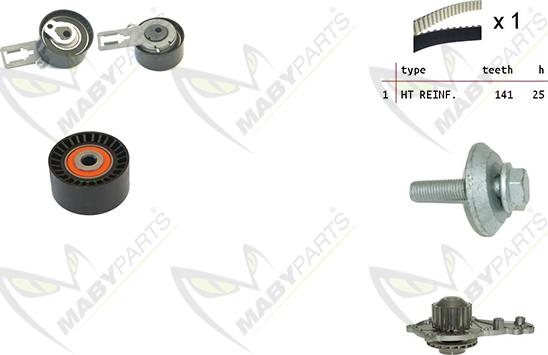 Mabyparts OBKWP0131 - Pompe à eau + kit de courroie de distribution cwaw.fr