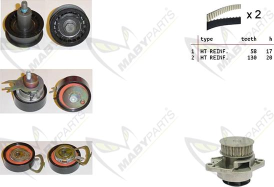 Mabyparts OBKWP0138 - Pompe à eau + kit de courroie de distribution cwaw.fr