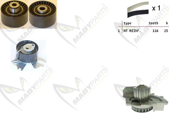 Mabyparts OBKWP0132 - Pompe à eau + kit de courroie de distribution cwaw.fr