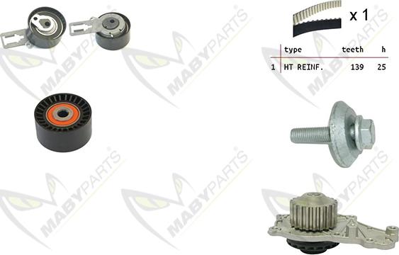 Mabyparts OBKWP0137 - Pompe à eau + kit de courroie de distribution cwaw.fr