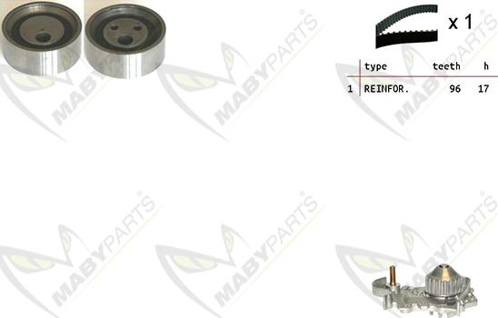 Mabyparts OBKWP0125 - Pompe à eau + kit de courroie de distribution cwaw.fr