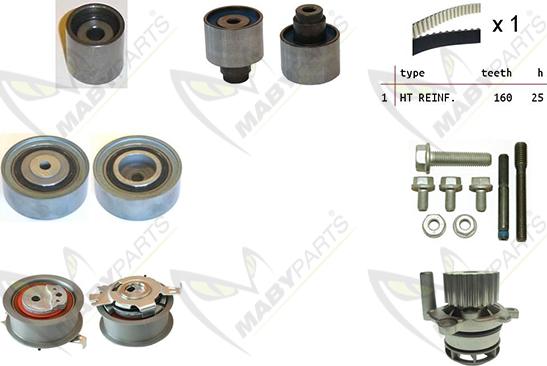 Mabyparts OBKWP0128 - Pompe à eau + kit de courroie de distribution cwaw.fr