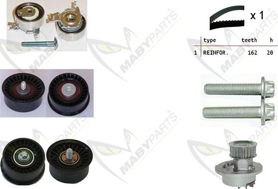 Mabyparts OBKWP0123 - Pompe à eau + kit de courroie de distribution cwaw.fr