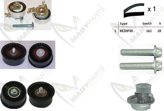 Mabyparts OBKWP0122 - Pompe à eau + kit de courroie de distribution cwaw.fr