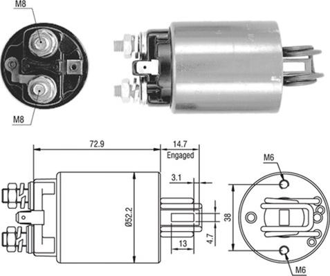 Magneti Marelli 940113050409 - Contacteur, démarreur cwaw.fr