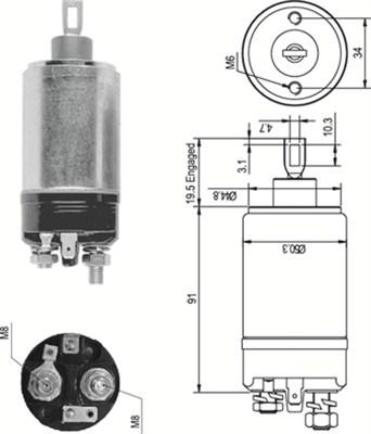 Magneti Marelli 940113050088 - Contacteur, démarreur cwaw.fr