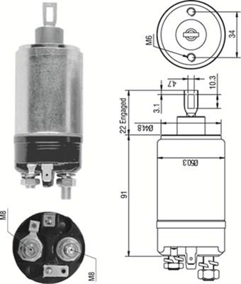 Magneti Marelli 940113050248 - Contacteur, démarreur cwaw.fr