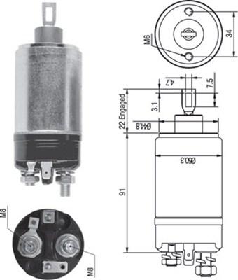 Magneti Marelli 940113050247 - Contacteur, démarreur cwaw.fr